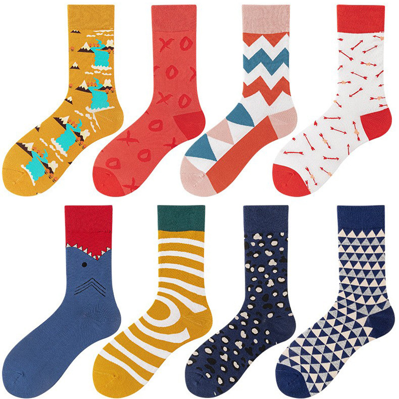 Fancy Personality Custom Breathable Promotional Cotton Socks Crew Socks Unisex