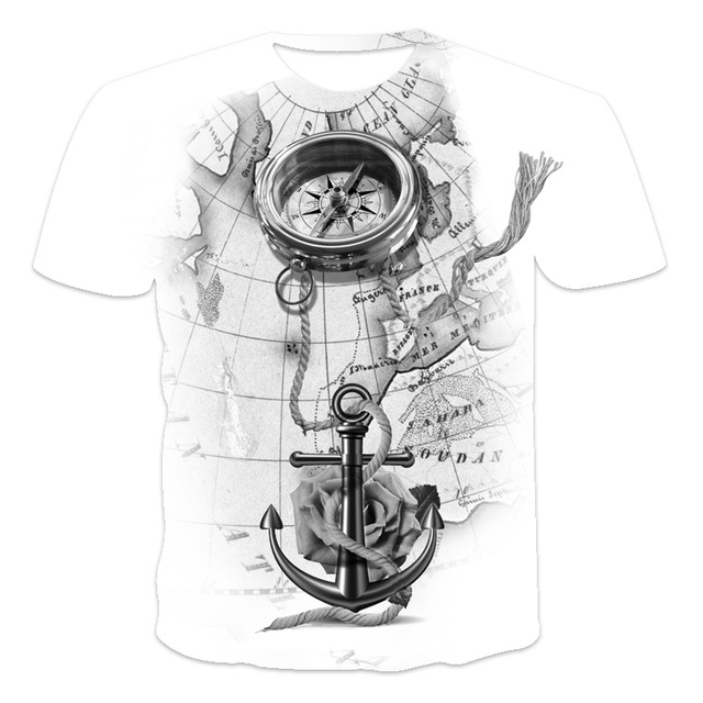  3D Printing Wholesale Digital Printed Men's Basic Crew Neck Tees T-Shirts