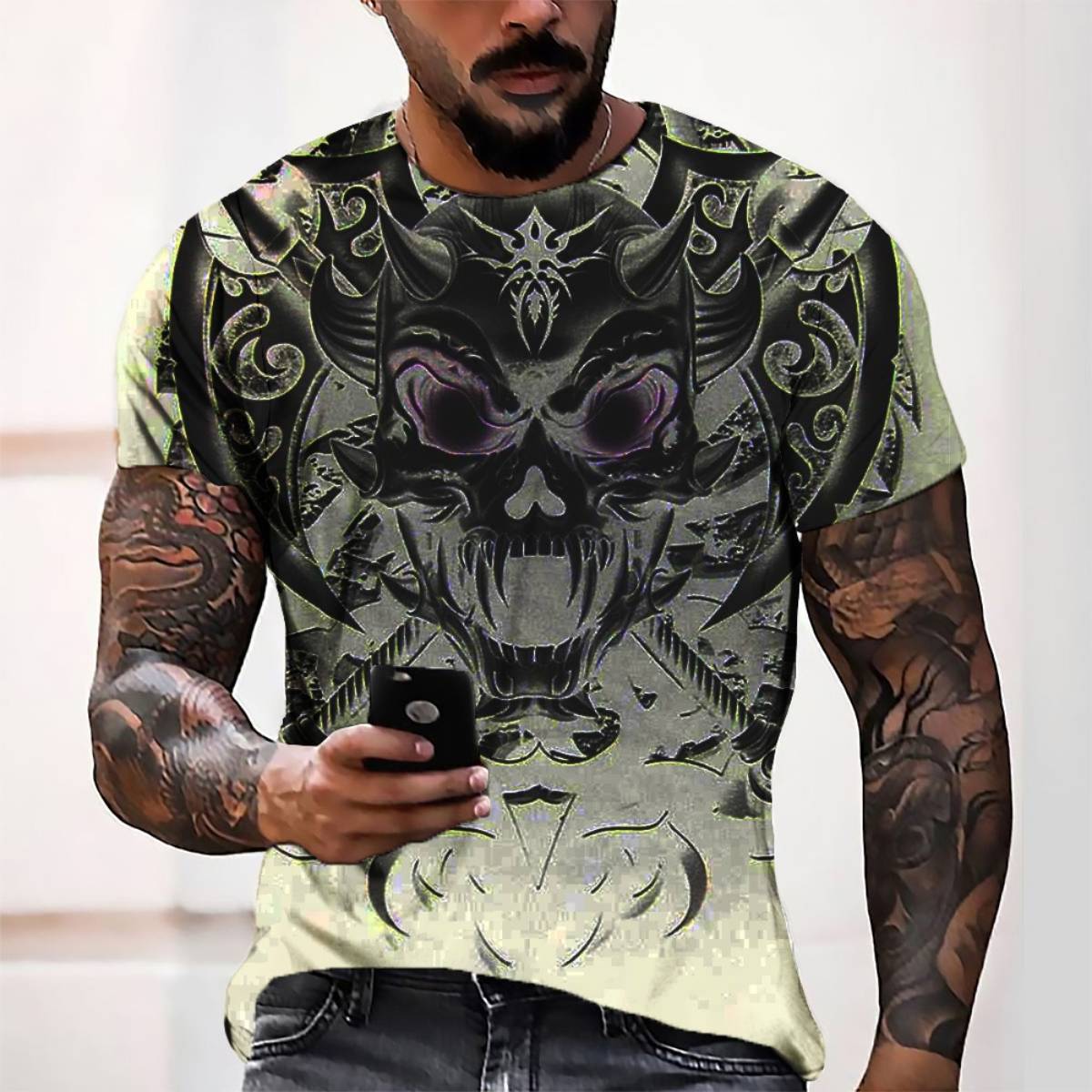 T-shirt 3D Printed Cross Henry Training Shirt Casual Street Style Men's Tops