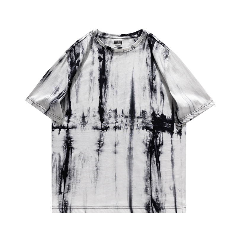 100% Cotton Gradient Color Tie Dye T-shirts for Custom Logo Tie T Shirt Oversized Men Tye Dye T-shirts