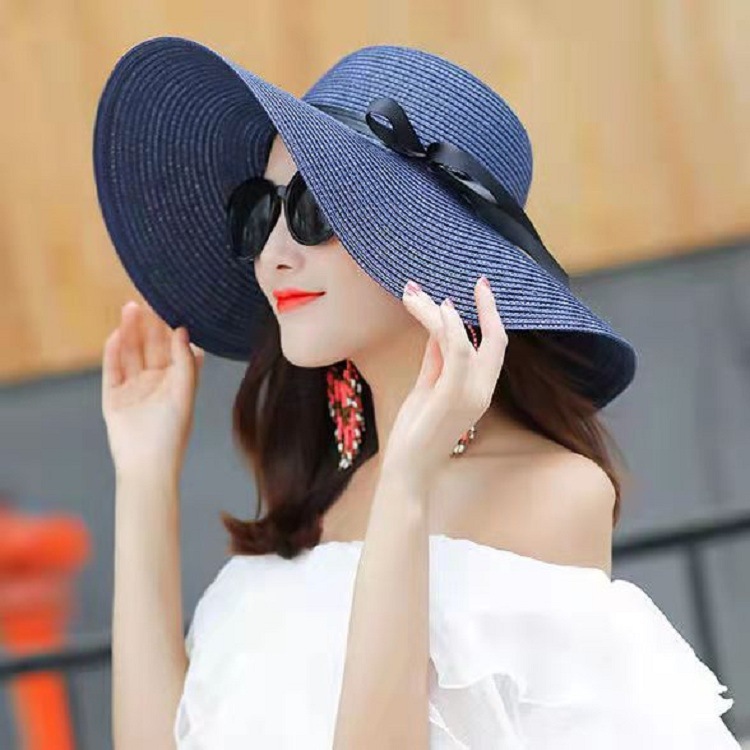 Spring Summer Retro Outdoor Promotional Custom LOGO Wide Brim Paper Straw Hat