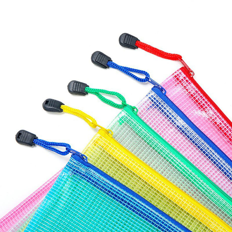Wholesale Custom Logo Office Supplies File PVC Plastic Document Bag for Office with Zipper 