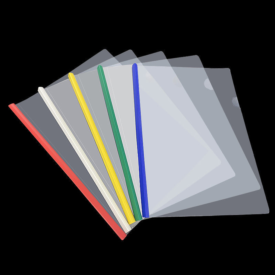 A4 Size Triangular Shape Drawing Plastic Rod Paper Folder Transparent Storage Clip Strong Clips Document File for School Office