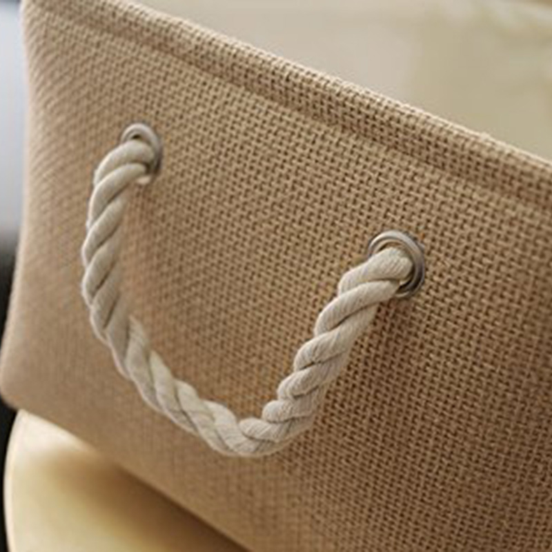 Space Saving Linen Fabric Storage Basket for Shelves Organizer Bins Fabric Boxes Bins for Home Use