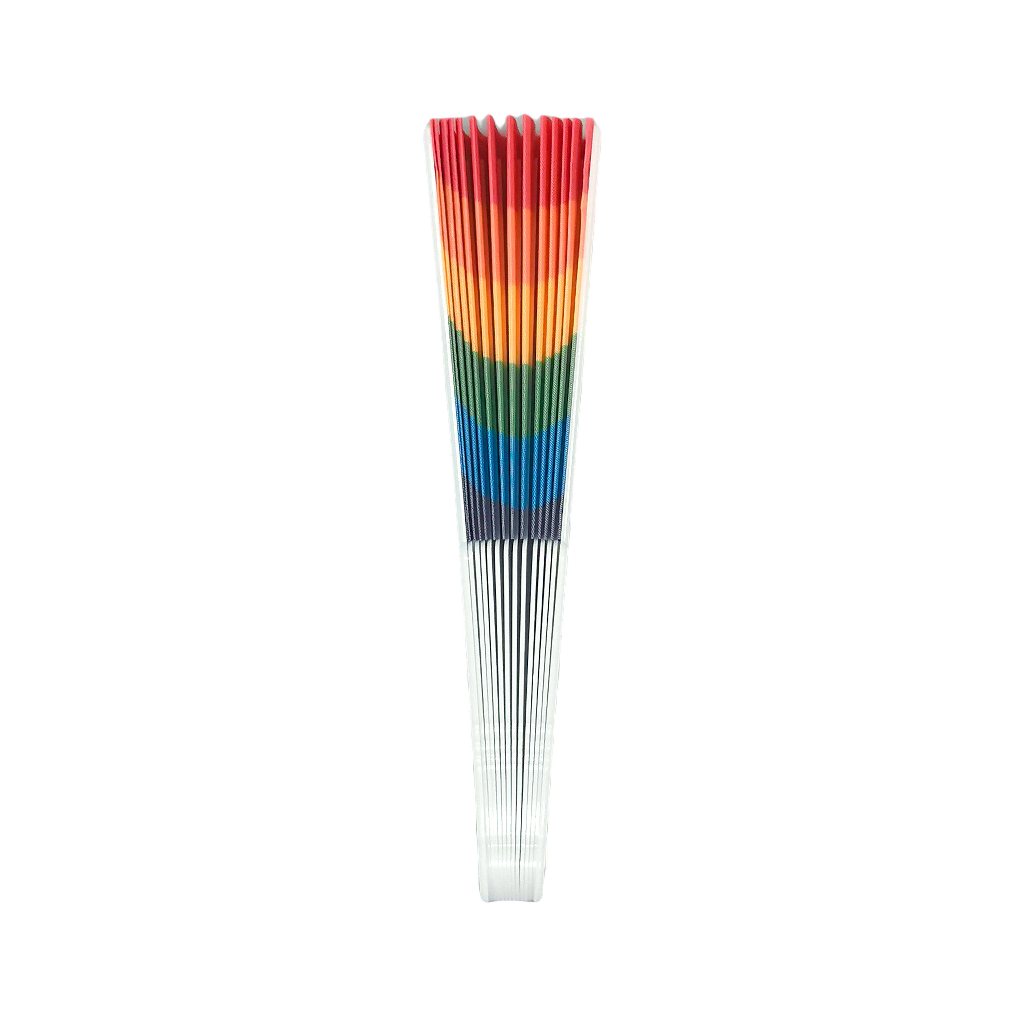 Give Away Promotional Items Custom Pattern Plastic Folding Chinese rainbow Hand Fans