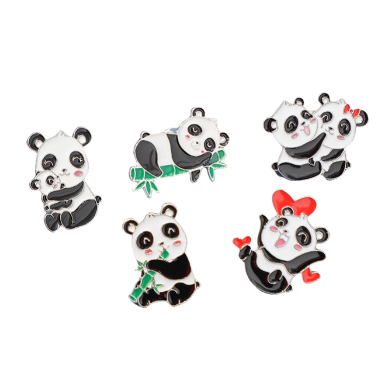 Cartoon Lovely Panda Promotional Souvenir Enamel Pin Customizable Brooch