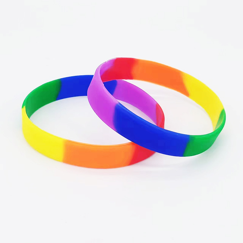 Wholesale LGBT Colorful Custom Printed Promotional Silicone Wristbands