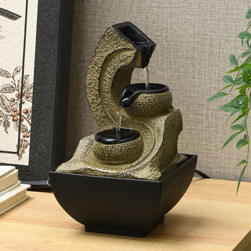 Wholesale Zen Indoor Metal Natural RocksTabletop Water Fountain for Office Home&bedroom