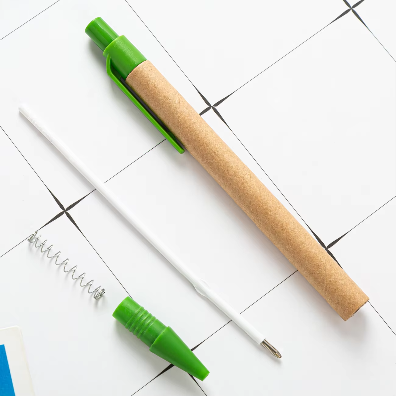 Promotional Eco Friendly Kraft Paper Ballpoint Pen Cheap Custom Logo Recycled