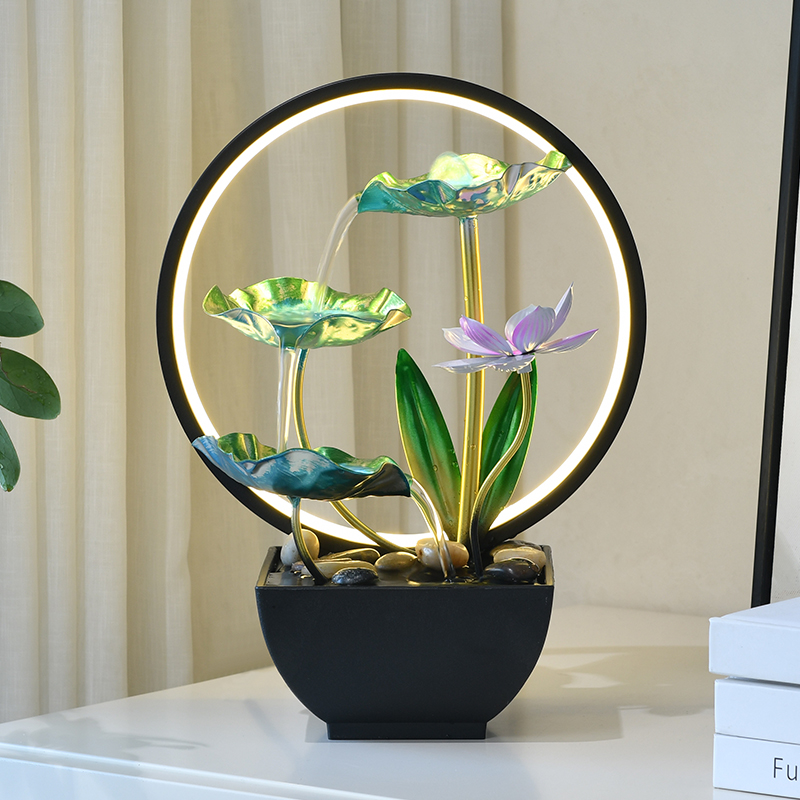 Indoor Decor Metal Fengshui Natural Desktop Water Fountain for Office Home&bedroom