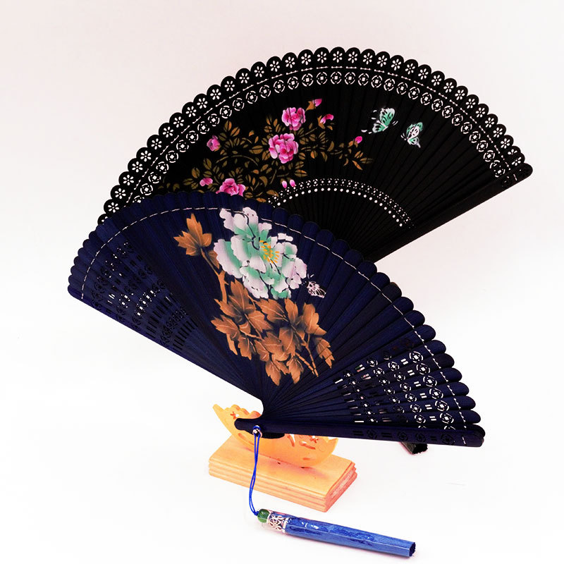 Wholesale cheap price Chineses fan custom bamboo hand fans for women engrave logo african folding fan