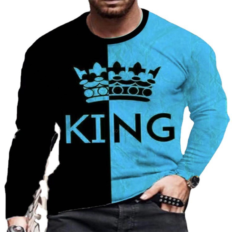 Men'S Color Block Classic Crown Print Long Sleeve Sports Walking Suit Cotton Breathable Men Suit Clothes Wear African for Men