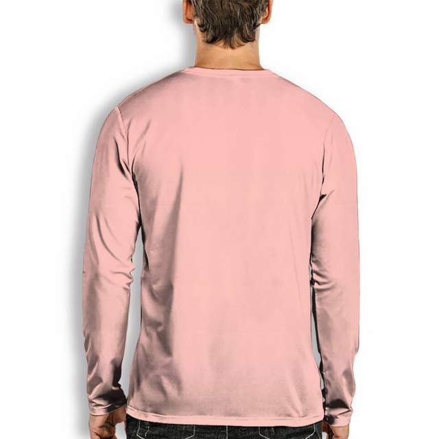 Full Print Tshirt for Men Casual Artistic Long Sleeve Crew Neck Tee Shirts Clothes