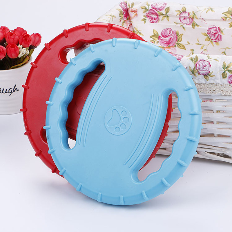 Soft Rubber Pet Training Toy Interactive Resistance Bite Dog Chew Toys Pet Flying Discs Dog Frisbeed