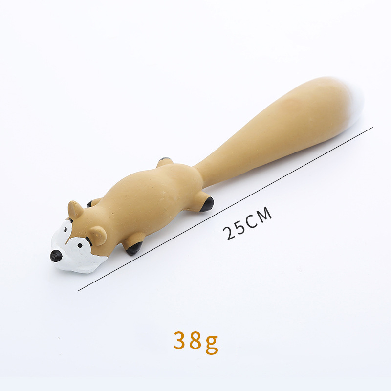 Durable Stuffed Safe Pet Chew Toys Cute Chewer Squeaky Latex Civet Cat Shape Interactive Dog Toy