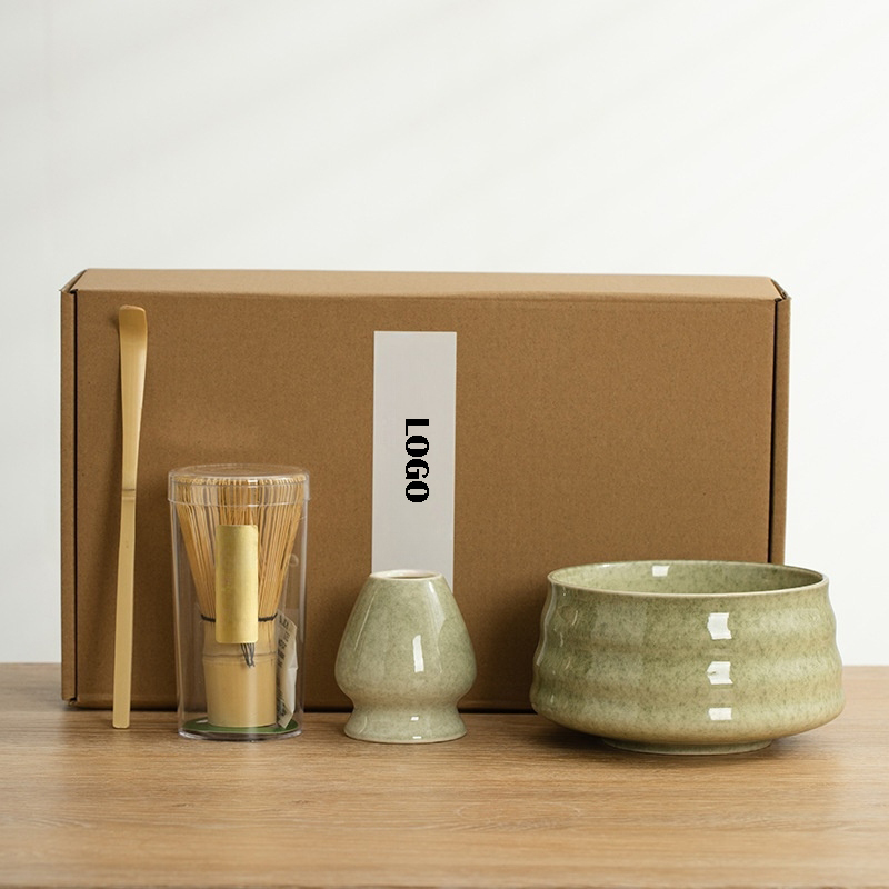 Wholesale Ceramic Tea Set Gift Box Matcha Tea Business Gift Set 4 Pcs with Box