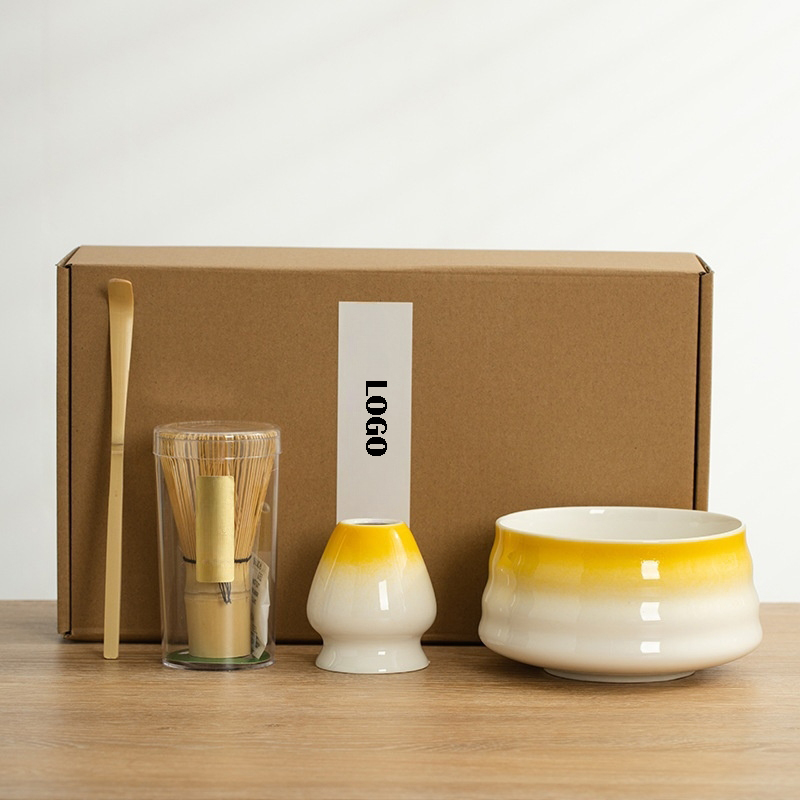 Ceramic Tea Set Gift Box MatchaTea Business Gift Set 4 Pcs with Baibenli