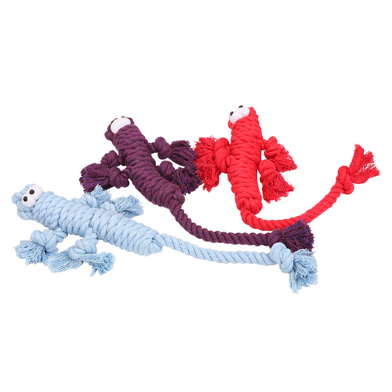 High Quality Teeth Cleaning Bite Resistant Molar Chew Cotton Rope Knitted Lobster Pet Dog Toy