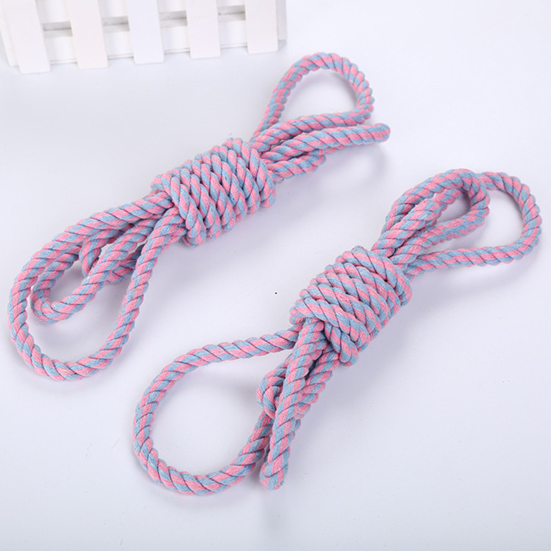 Factory Wholesale Cute Dog Toy Candy Hand Woven Cotton Rope Dog Grinding Teeth Cleaning Pet Toy