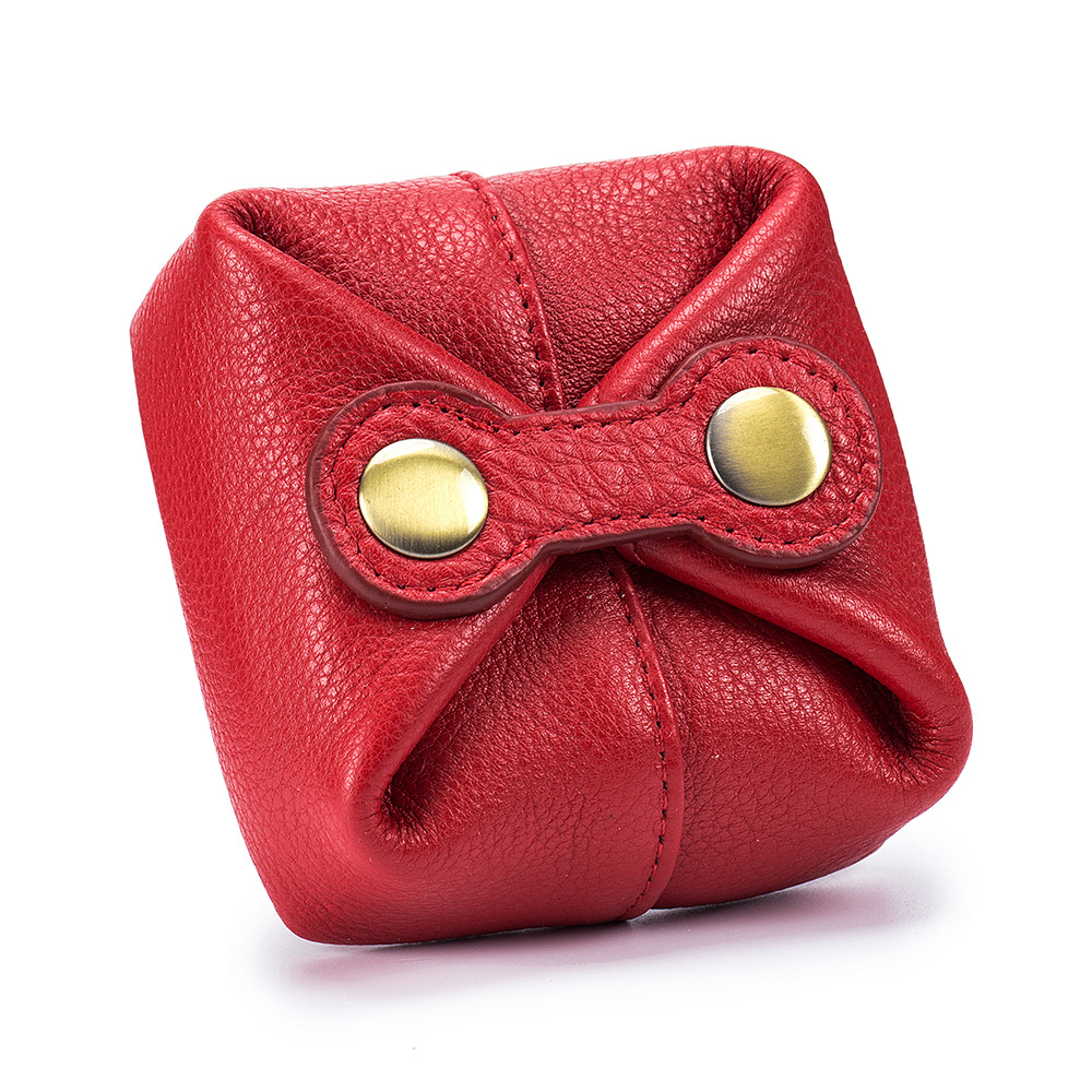 2025 New Design Custom Genuine Leather Coin Purse Mini Storage Bag Women's Earphone Storage Bag