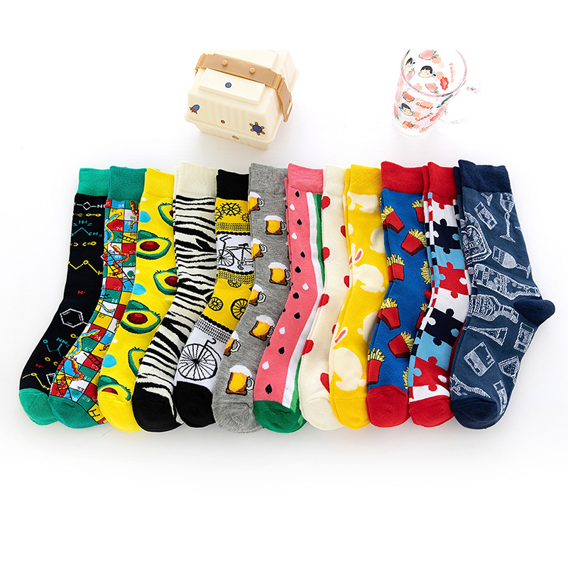 Athletic Street Fashion Cartoon Sweet Colorful Promotional Gifts Custom Cotton Running Socks Unisex