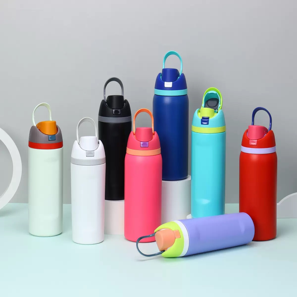 Cross Border 304 Stainless Steel Sports Thermos with Dual Drink Lid and Top Carrying Handle