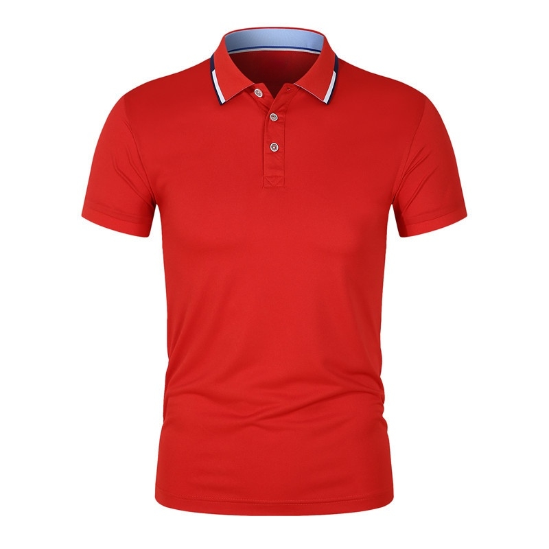 185g Borre Tencel Logo Printed Embroidered Company Short Sleeve Uniform Workwear Contrast Collar Polo Shirt