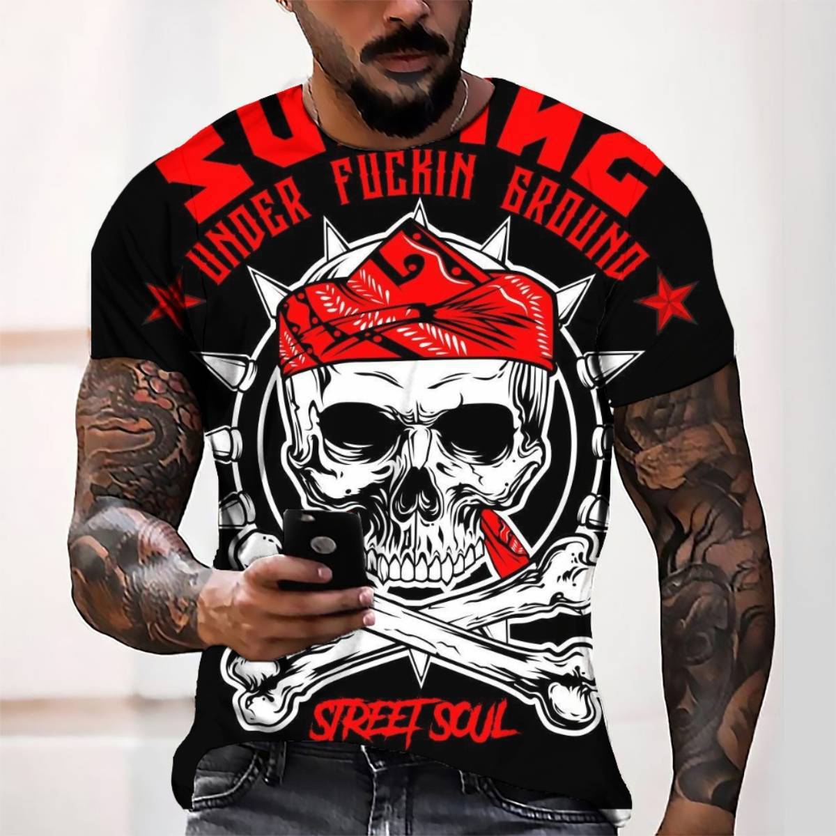 T-shirt 3D Printed Cross Henry Training Shirt Casual Street Style Men's Tops