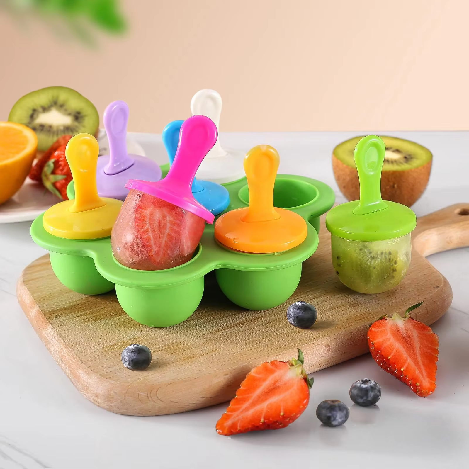 Cute Reusable DIY Household Colorful Promotional Custom Ice Cube Tray Mold for Kids