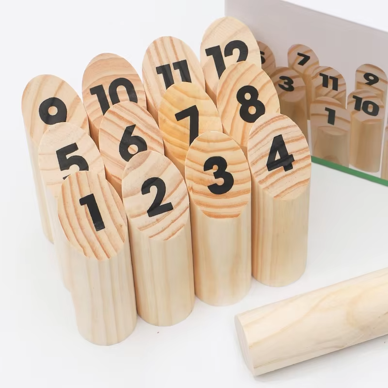 Promotional Custom KUBB Bowling Wooden skittles Game Garden Throwing Games