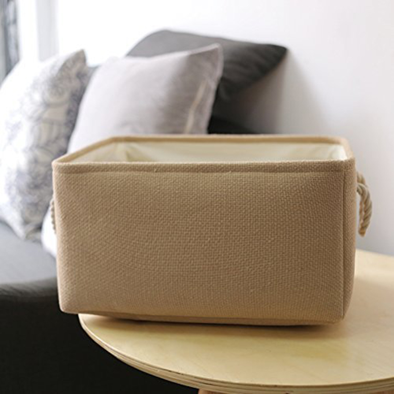 Space Saving Linen Fabric Storage Basket for Shelves Organizer Bins Fabric Boxes Bins for Home Use