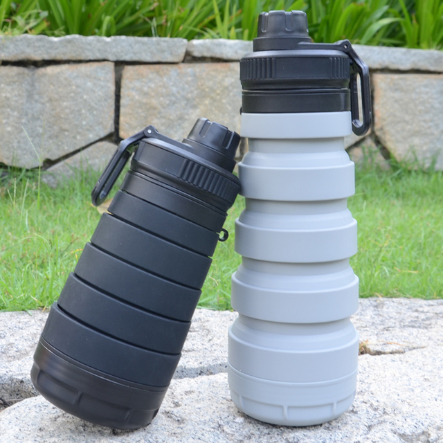 Cycling Foldable Gym Promotion Items Custom LOGO Silicone Insulation Water Bottle with Straw Handle