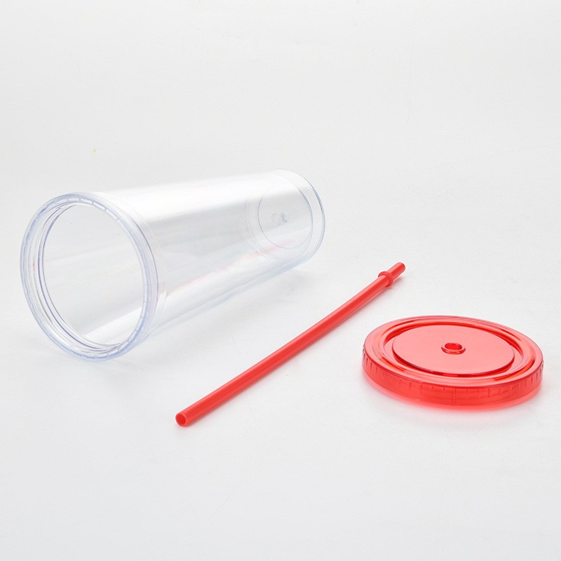 High Quality Takeaway Ice Cream Cold Drink Custom PET Plastic patron Reusable Cups with Lid&straw