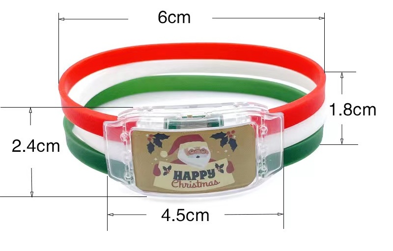 Festival Christmas Decor Custom LOGO Promotional Concert Wristbands LED for Party Favor