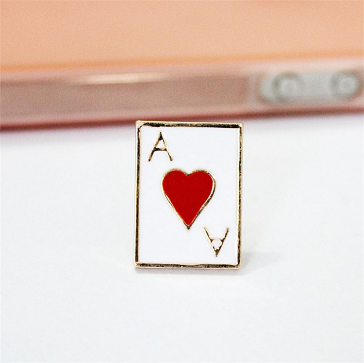 Wholesale Promotional Clothing Accessories Promotional Customizable Collar Poker Card Enamel Pin