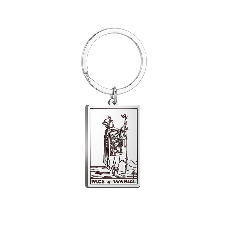 The Major Arcana Vintage Metal Stainless Steel Promotional Customizable Tarot Cards Keychain