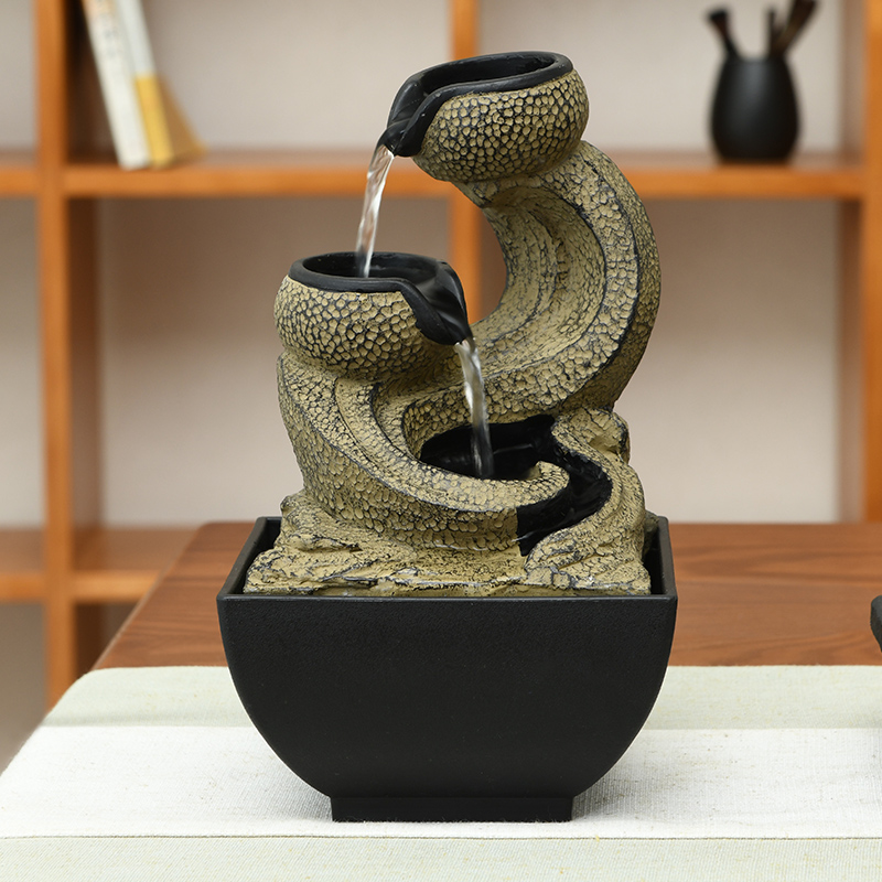 Mini Indoor Electric Natural Tabletop Bonsai Water Fountain for Office Home&bedroom
