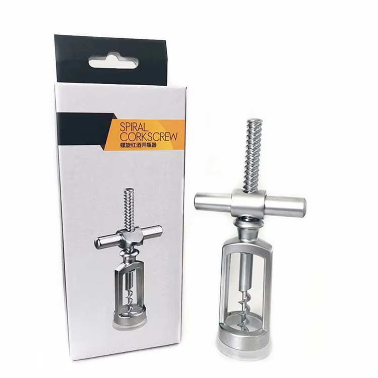 T Shaped Promotional Custom LOGO Spiral Structure Wine Opener Corkscrew