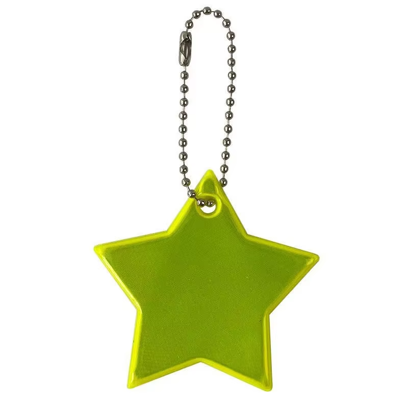 Star Colorful Promotional Gift PVC Custom LOGO Reflective Key Chain Safety