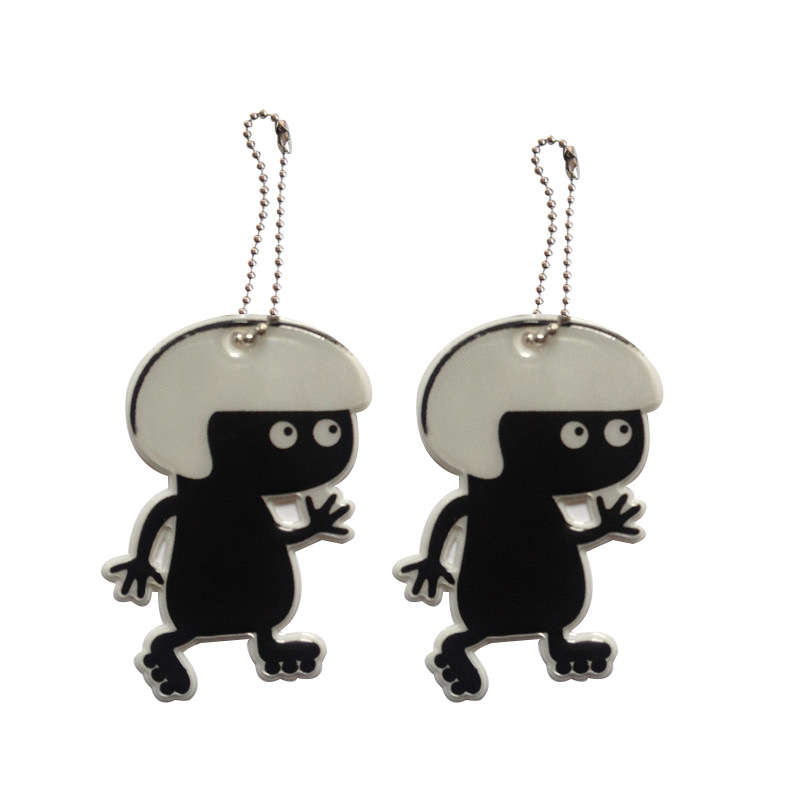 Fashion Promotional Funny PVC Custom LOGO Reflective Key Chain Charm