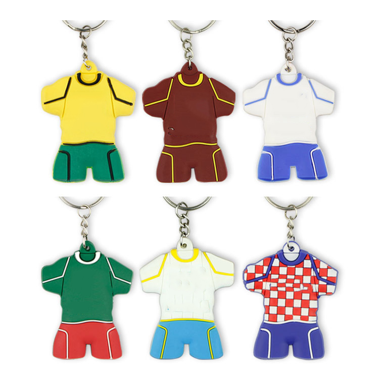 Football Soccer Fans Team Club Promotional Sports Gift Custom Soft PVC Rubber Keychain