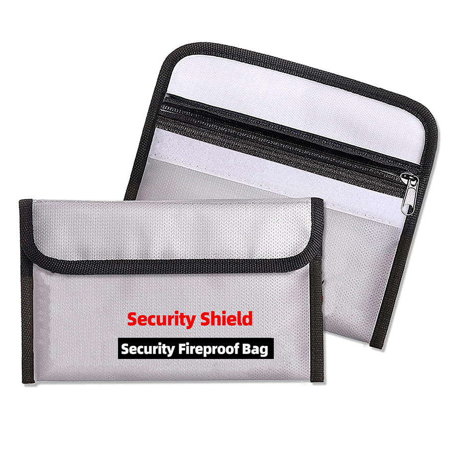Custom Wholesale File Storage Organizer Bag Faraday Waterproof Safe 8*15'' Small Fireproof Money Bag
