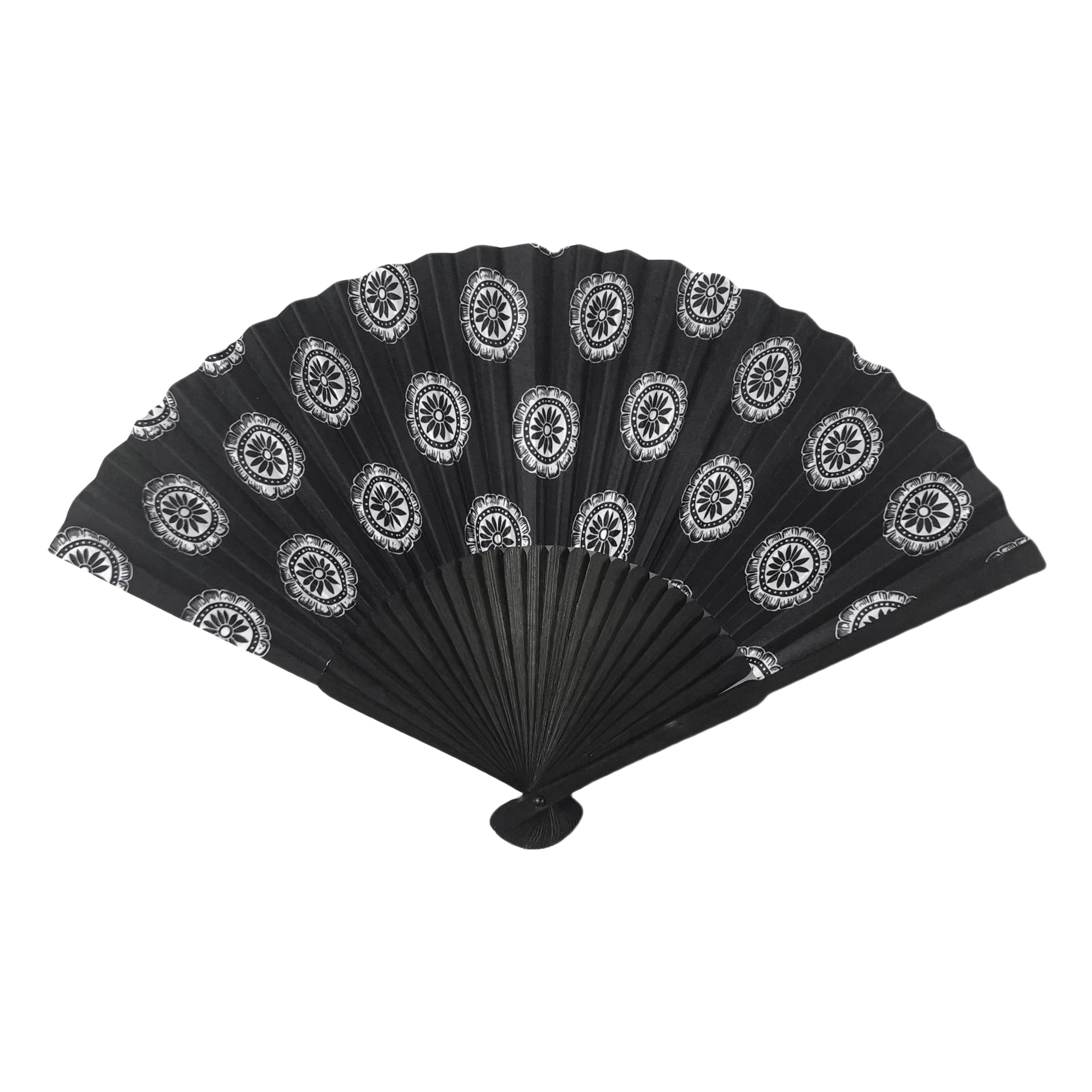 Wholesale Tradition Custom LOGO Decoration Black Bamboo Hand Fans for Branded Promotional Material