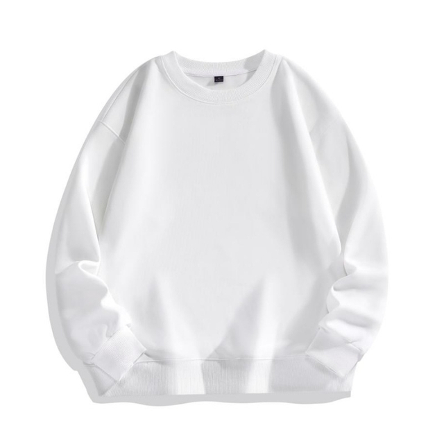 450g pure cotton Huamian silver fox velvet crewneck sweatshirt autumn and winter style plus velvet drop shoulder loose couple sweatshirt printed LOGO