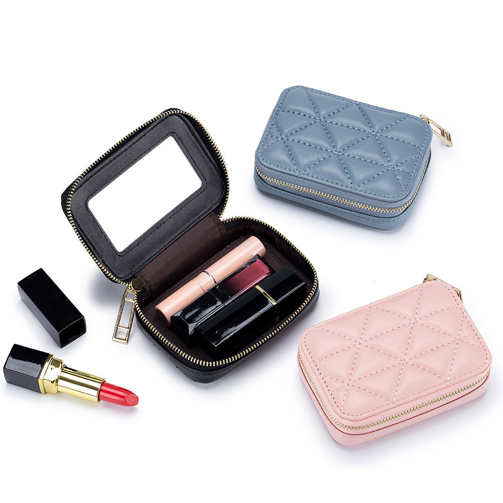 Wholesale Fashion Coin Purse for Women Headset Bag Portable Leather Cosmetic Mini Lipstick Makeup Bag