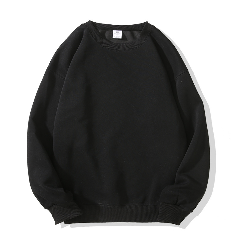 320g Spring/Autumn Drop Shoulder Crewneck Sweatshirt Plain Solid Color Smooth Cotton Minimalist Unisex Long Sleeve Pullover