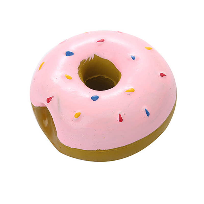 Squeaky Toys Latex Soft Dog Ball Toys Rubber Donuts Chewing Squeak Toy Fetch Play Balls for Puppy Small Medium Dog Pets