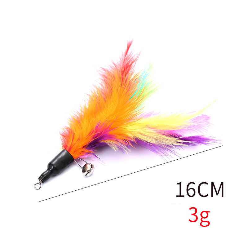 Hot Selling Feather and Plush Replacement for Cat Teaser Fishing Rod with Bell Interactive Cat Toy