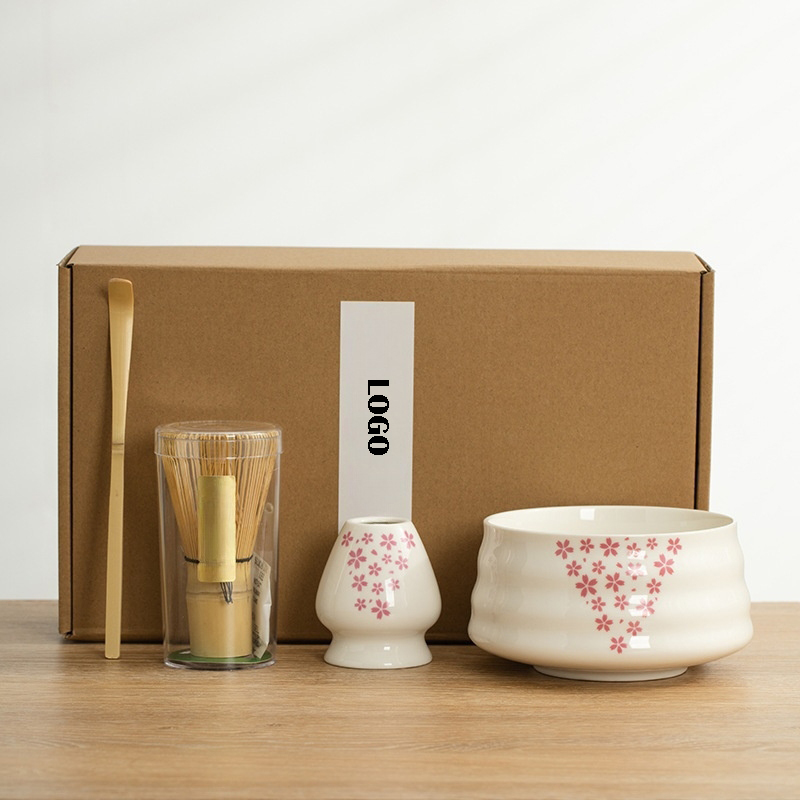 4 Pcs Set Whisk Matcha Brush Baibenli Tea Whisk Stand Tea Combination Zen Matcha Tea Set Gift Box