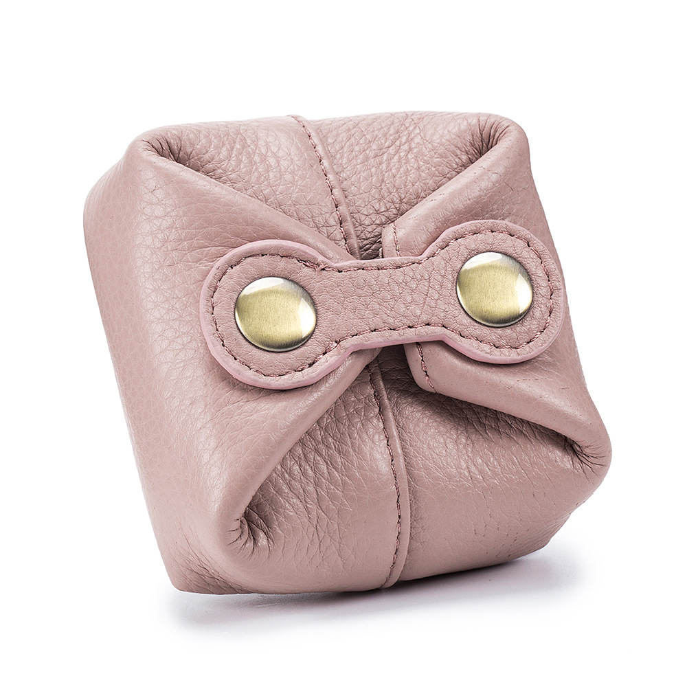 2025 New Design Custom Genuine Leather Coin Purse Mini Storage Bag Women's Earphone Storage Bag